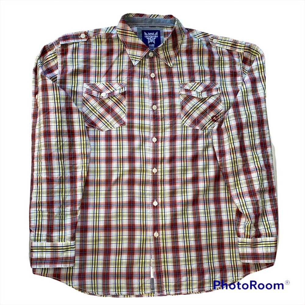 Akademiks 5X Plaid Long Sleeve Shirt
